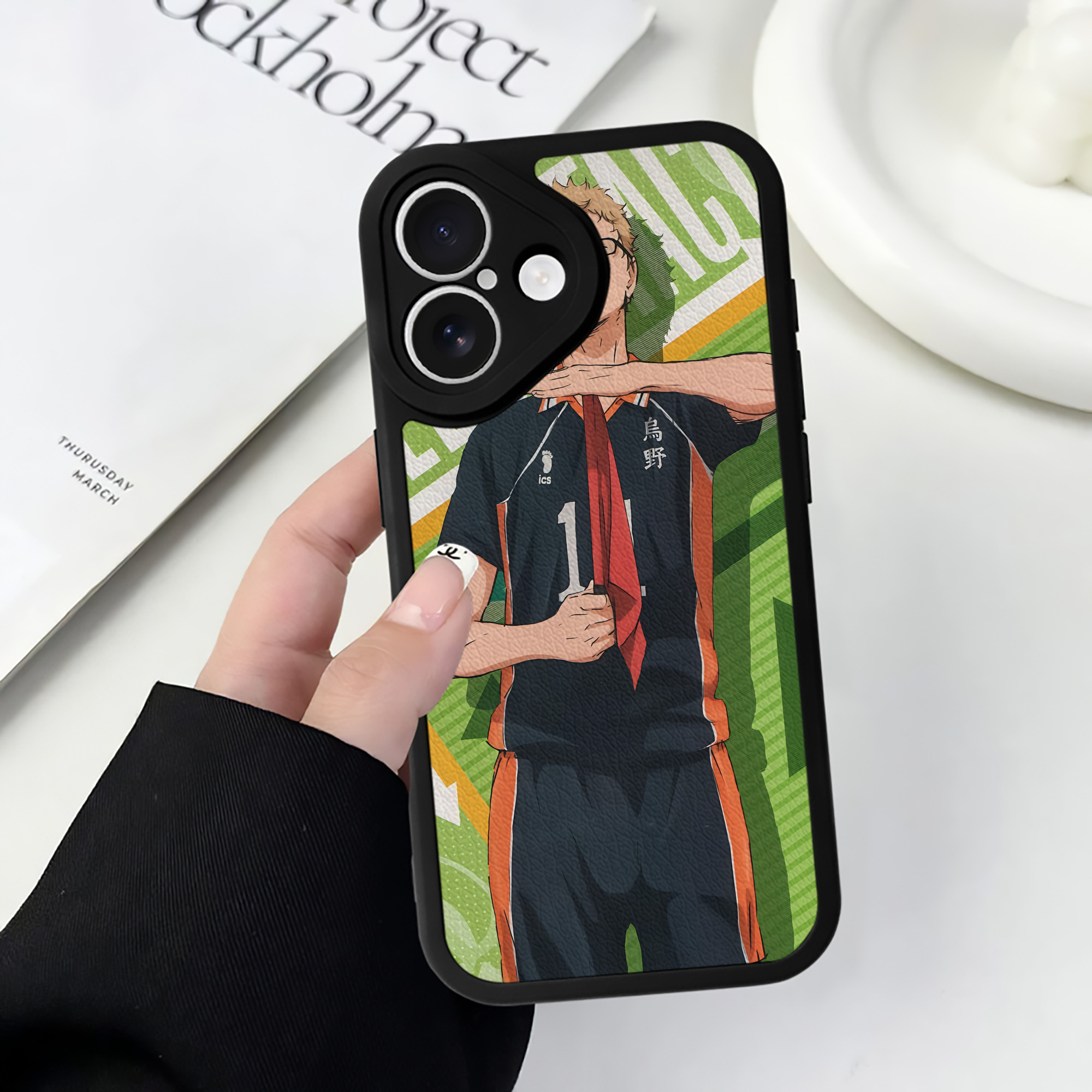 （画像用） ハイキュー!! Haikyu!! 【iPhone 16シリーズ対応】シリコンスマホケース（レザー調） 材質：シリコン